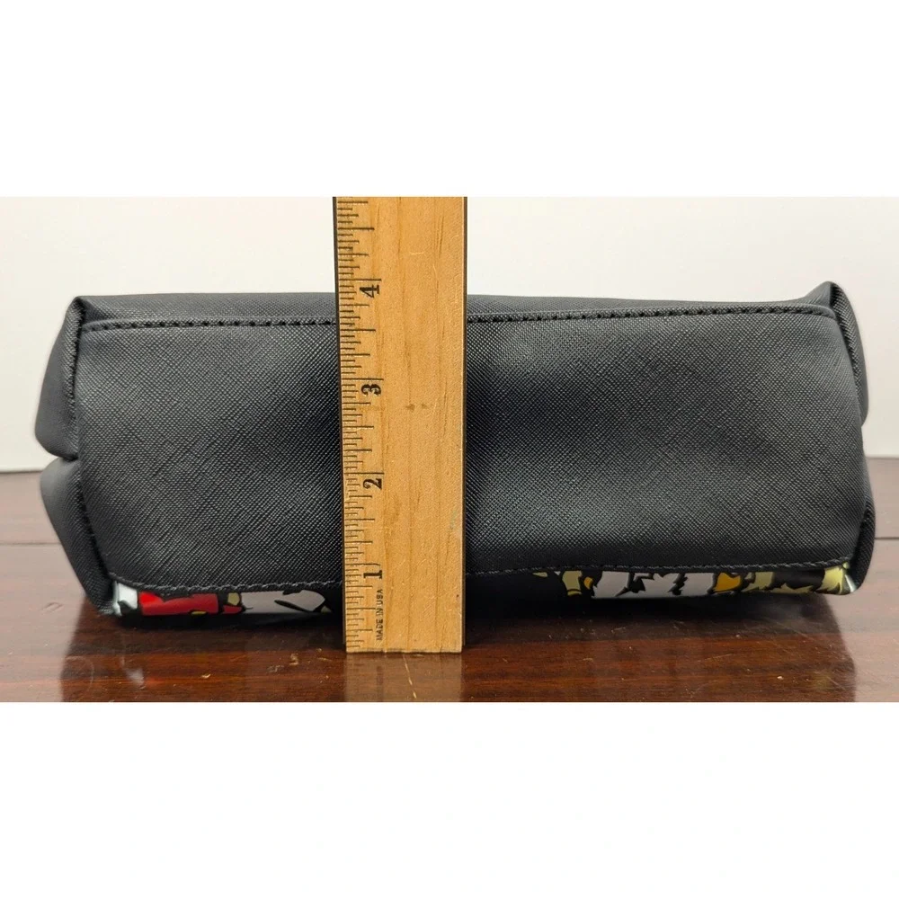 Marc Tetro Dog Group Zippered Cosmetic Bag Travel Pouch Black PVC